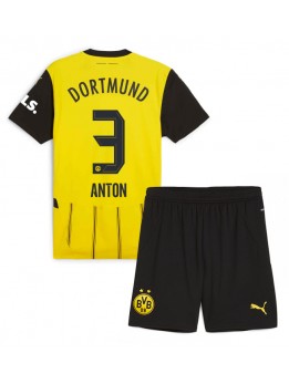 Borussia Dortmund Waldemar Anton #3 Heimtrikotsatz für Kinder 2024-25 Kurzarm (+ Kurze Hosen)